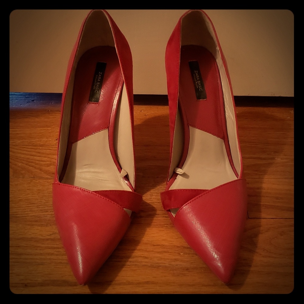 Zara Size 40 (10) Red Pumps